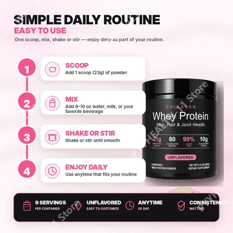 Unflavored Whey Collagen Powder