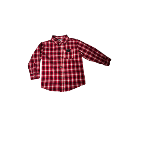 Checkered Long Sleeve Red Shirt