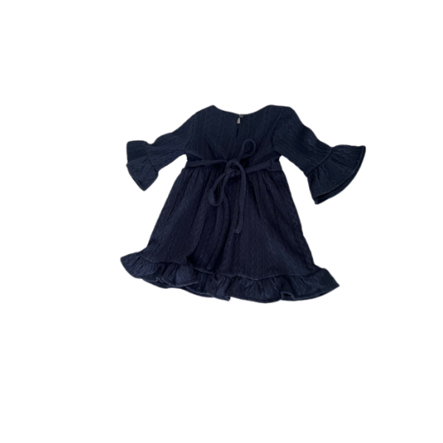 Navy Blue Bell Sleeve Knit Dress