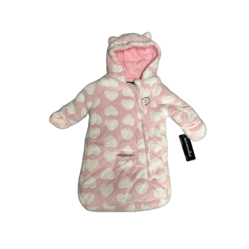 Mitten Cuff Plush Heart Hooded Carbag Coat